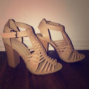 Nude Block Heels